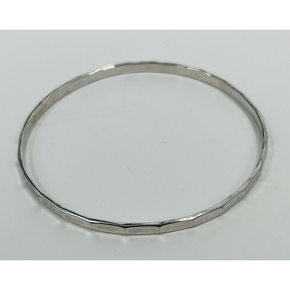 Monet Vintage Chromoly Bangle MCM Silver Tone Bracelet 2.5" Diameter